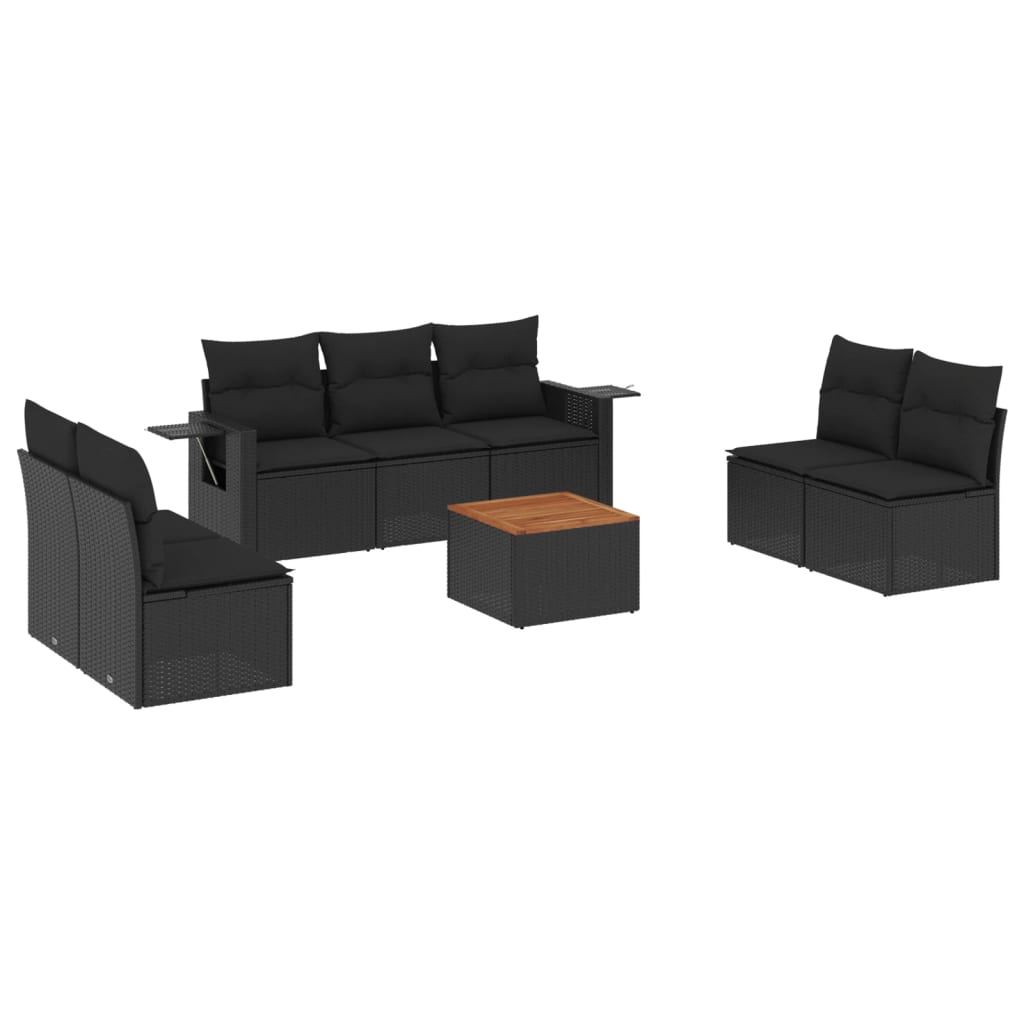 Set Mobilier De Grădină Cu Perne, 8 Piese, , Poliratan