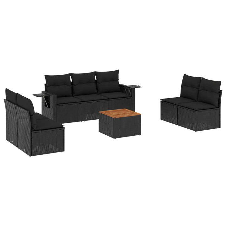 Set Mobilier De Grădină Cu Perne, 8 Piese, , Poliratan