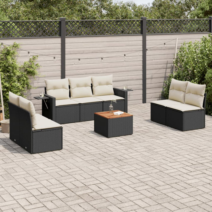 Set Mobilier De Grădină Cu Perne, 8 Piese, , Poliratan
