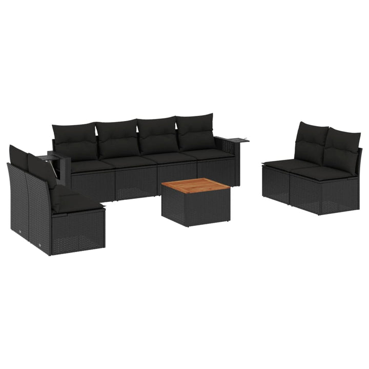 Set Mobilier De Grădină Cu Perne, 9 Piese, , Poliratan
