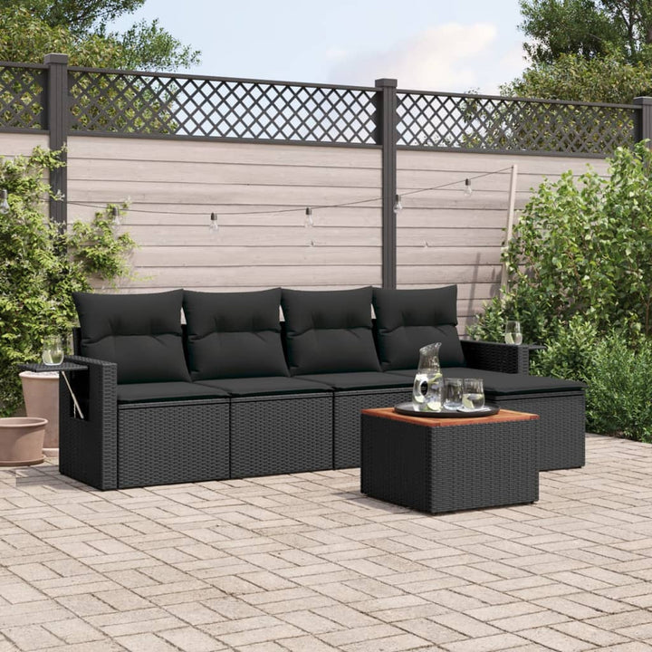 Set Mobilier Grădină Cu Perne, 6 Piese, , Poliratan
