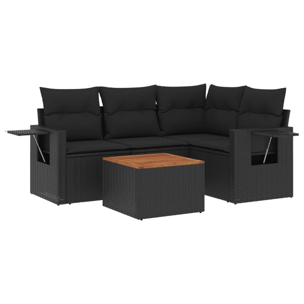 Set Mobilier De Grădină Cu Perne, 5 Piese, , Poliratan