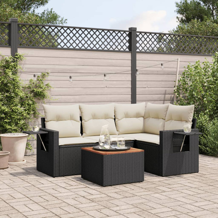 Set Mobilier De Grădină Cu Perne, 5 Piese, , Poliratan