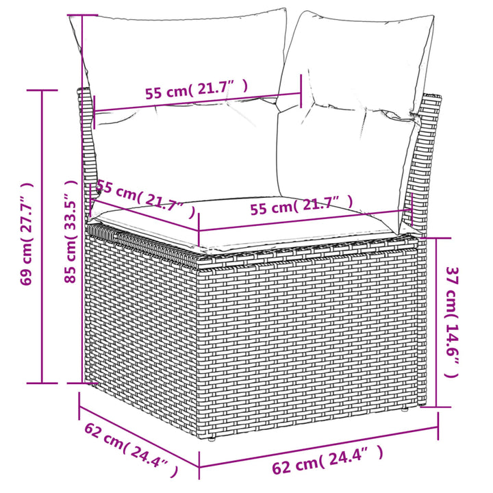 Set Mobilier Grădină Cu Perne, 6 Piese, , Poliratan