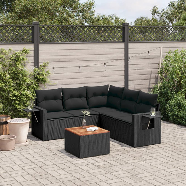 Set Mobilier Grădină Cu Perne, 6 Piese, , Poliratan