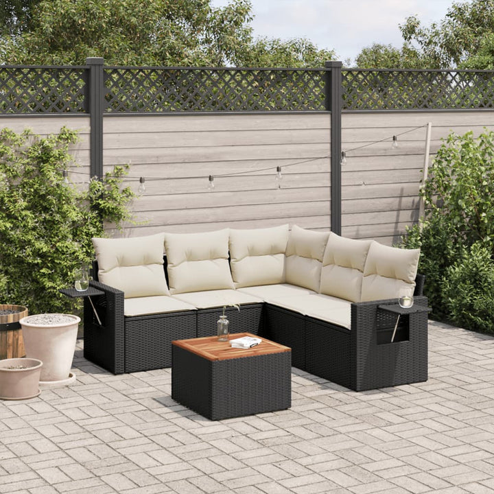 Set Mobilier Grădină Cu Perne, 6 Piese, , Poliratan