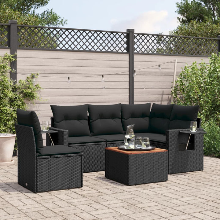 Set Mobilier Grădină Cu Perne, 6 Piese, , Poliratan