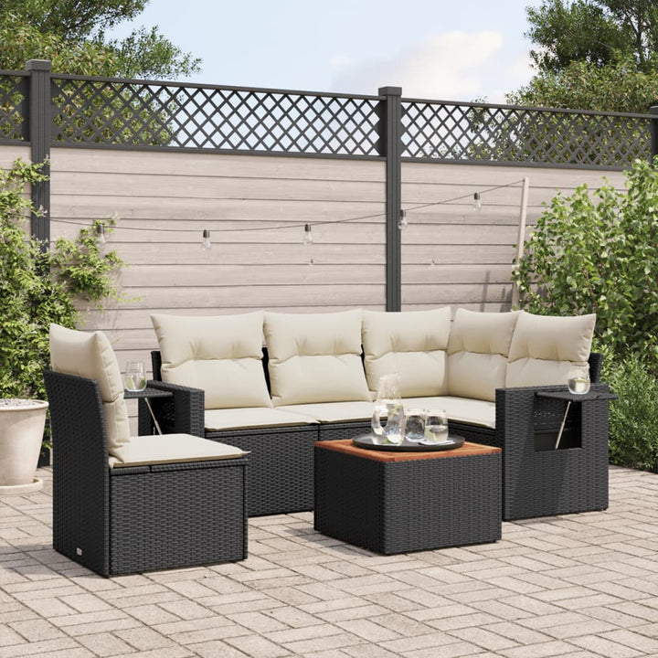 Set Mobilier Grădină Cu Perne, 6 Piese, , Poliratan