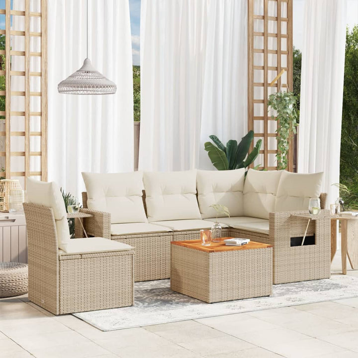 Set Mobilier Grădină Cu Perne, 6 Piese, , Poliratan