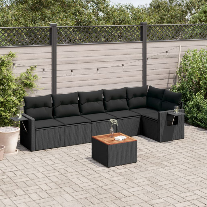 Set Canapele De Grădină, 7 Piese, Cu Perne, , Poliratan