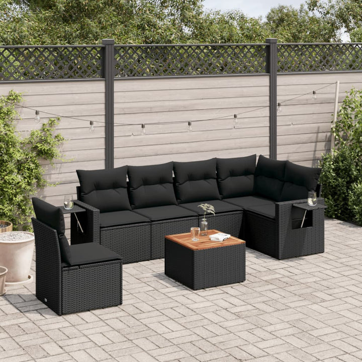 Set Canapele De Grădină, 7 Piese, Cu Perne, , Poliratan