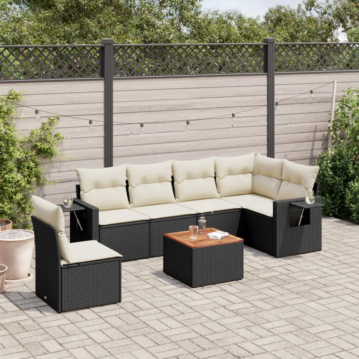 Set Canapele De Grădină, 7 Piese, Cu Perne, , Poliratan