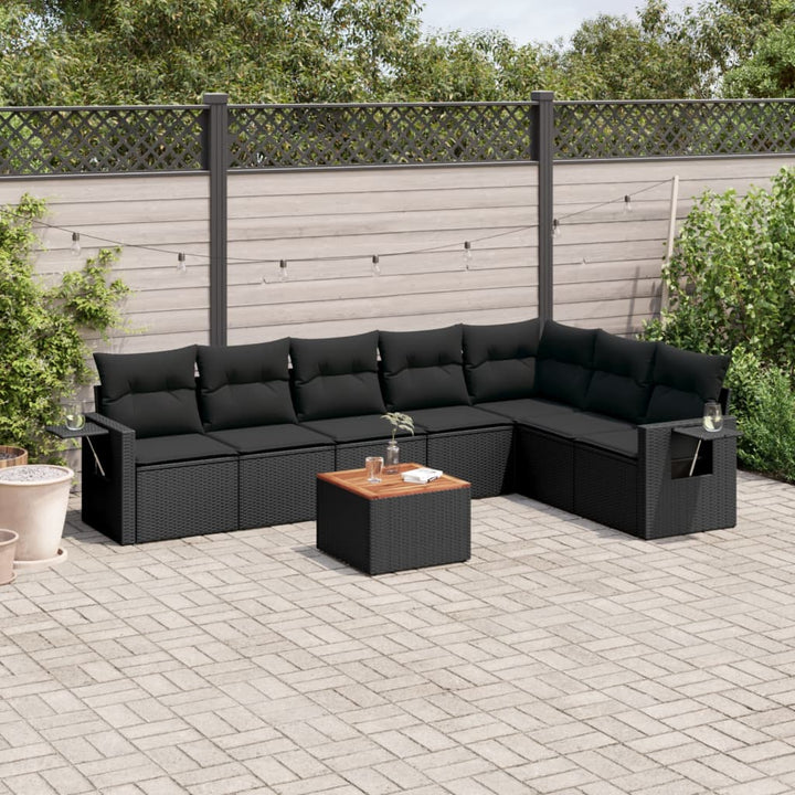 Set Canapele De Grădină Cu Perne, 8 Piese, , Poliratan