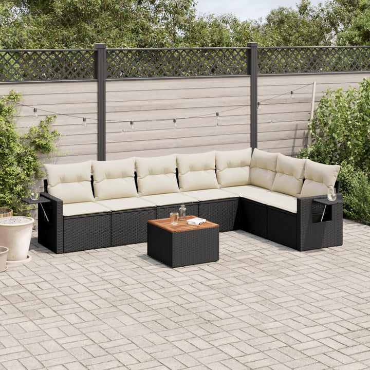 Set Canapele De Grădină Cu Perne, 8 Piese, , Poliratan