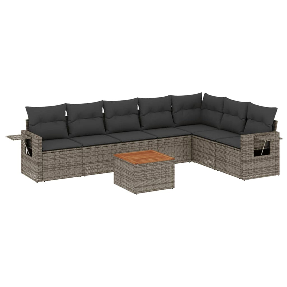 Set Canapele De Grădină Cu Perne, 8 Piese, , Poliratan