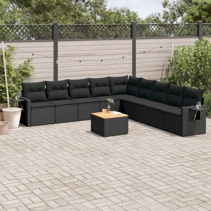 Set Mobilier De Grădină Cu Perne, 10 Piese, , Poliratan