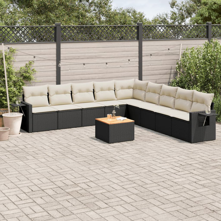 Set Mobilier De Grădină Cu Perne, 10 Piese, , Poliratan
