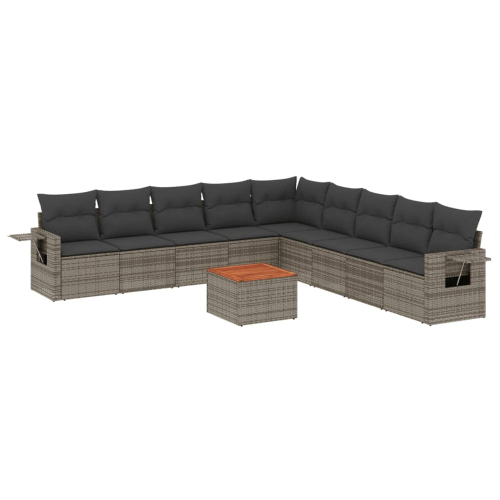 Set Mobilier De Grădină Cu Perne, 10 Piese, , Poliratan