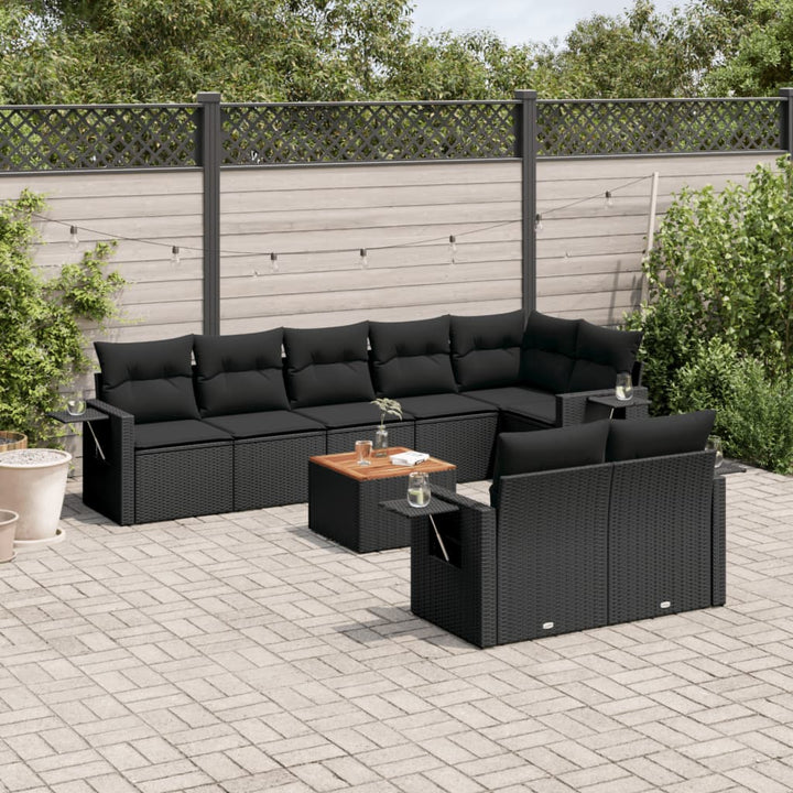Set Canapele De Grădină, 9 Piese, Cu Perne, , Poliratan