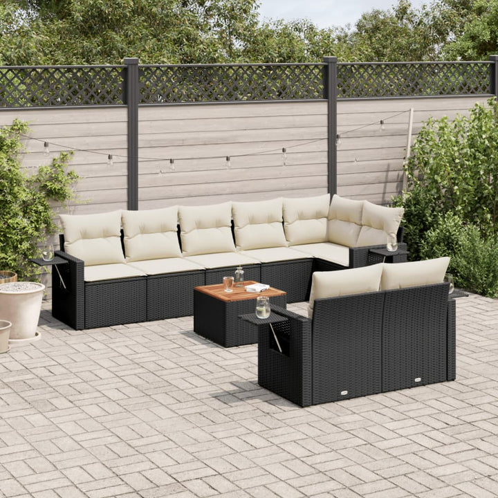 Set Canapele De Grădină, 9 Piese, Cu Perne, , Poliratan