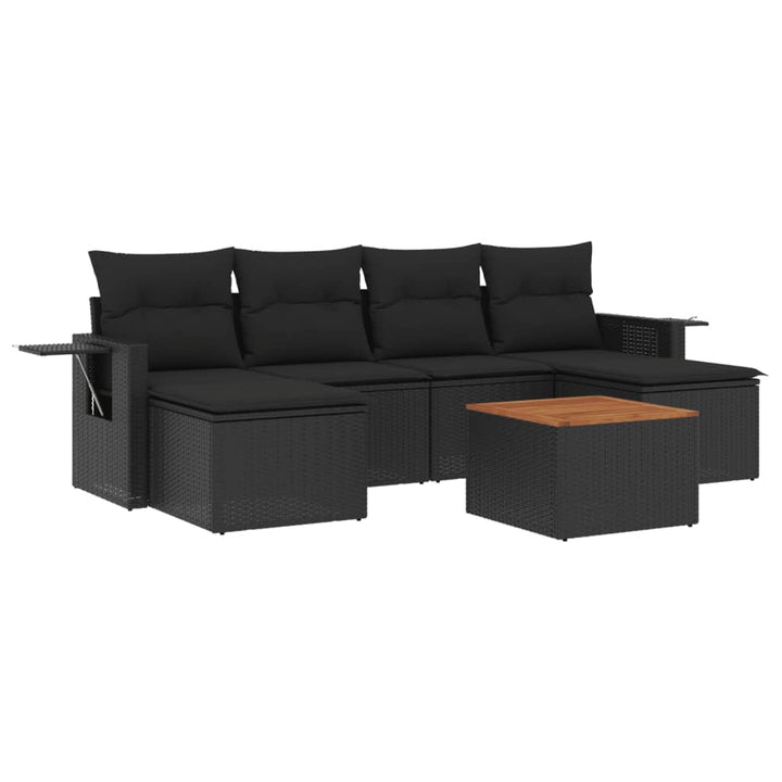 Set Canapele De Grădină Cu Perne, 7 Piese, , Poliratan