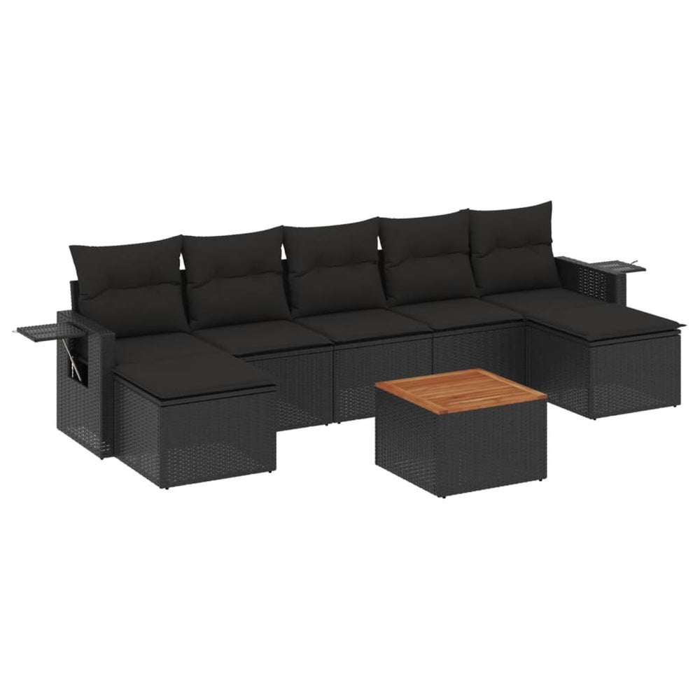 Set Mobilier De Grădină Cu Perne, 8 Piese, , Poliratan