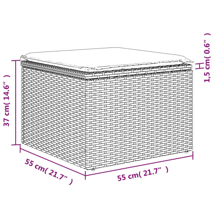 Set Mobilier De Grădină Cu Perne, 8 Piese, , Poliratan