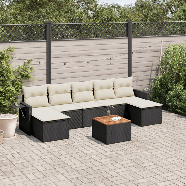 Set Mobilier De Grădină Cu Perne, 8 Piese, , Poliratan