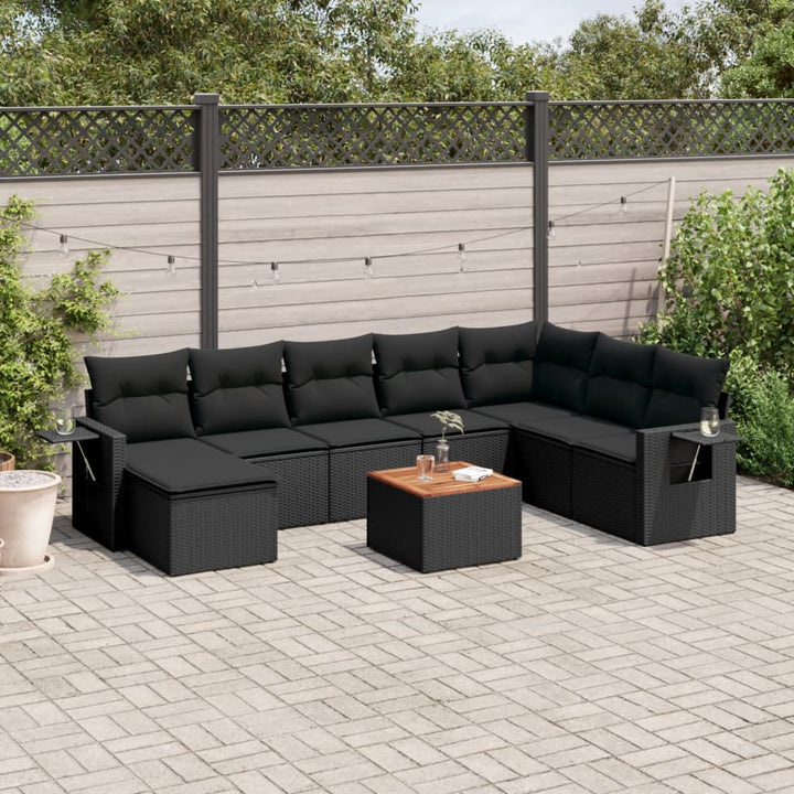 Set Canapele De Grădină, 9 Piese, Cu Perne, , Poliratan