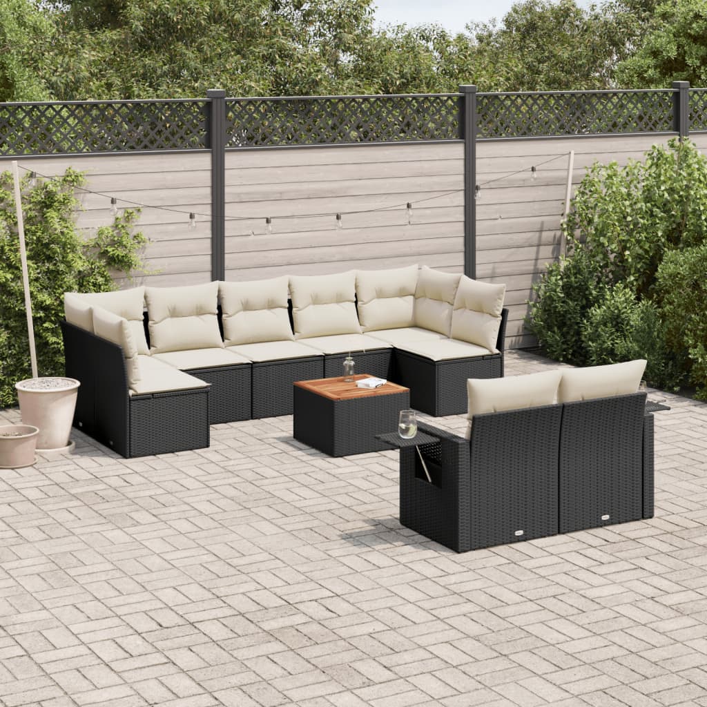 Set Mobilier De Grădină Cu Perne, 10 Piese, , Poliratan