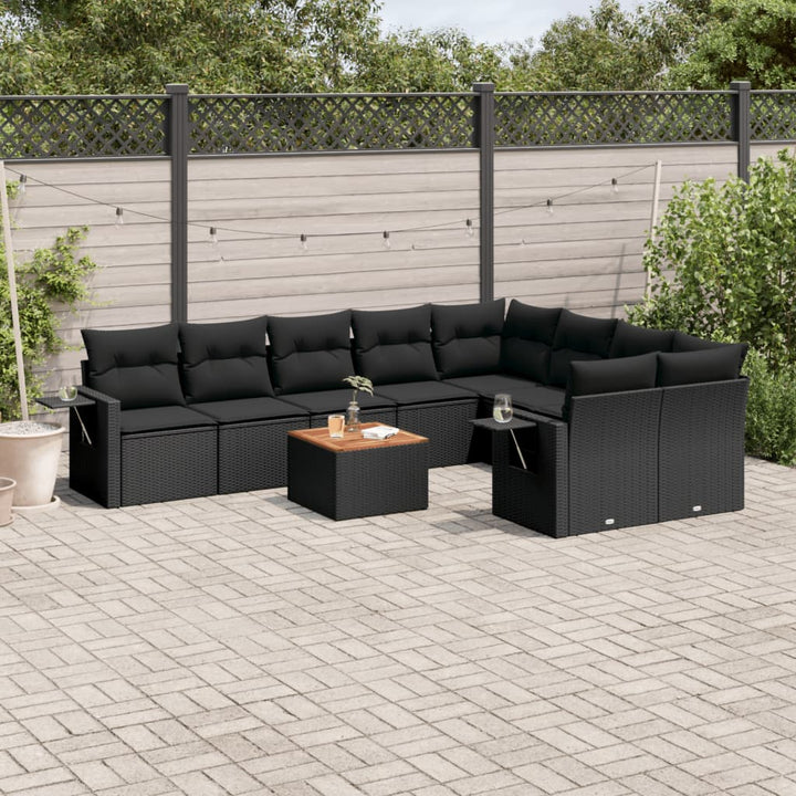 Set Mobilier De Grădină Cu Perne, 10 Piese, , Poliratan