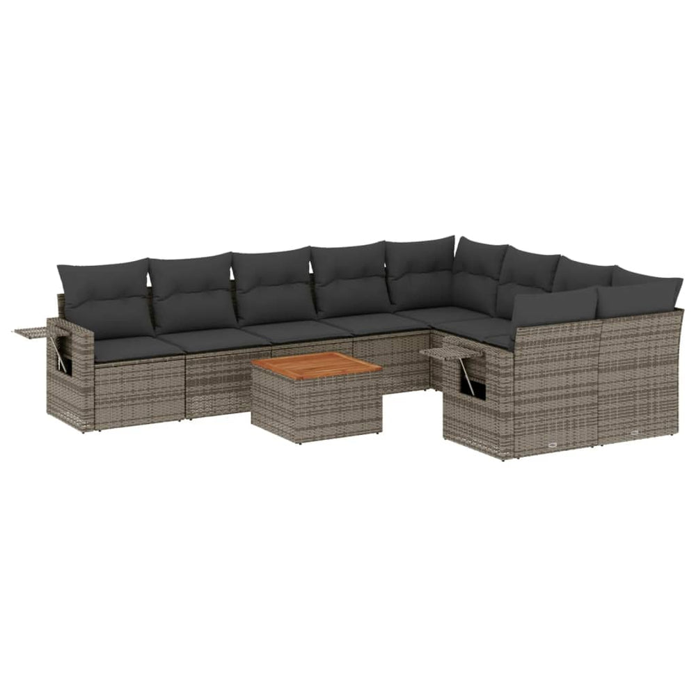 Set Mobilier De Grădină Cu Perne, 10 Piese, , Poliratan