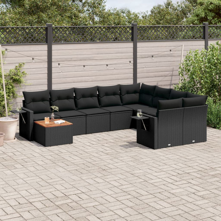 Set Mobilier De Grădină Cu Perne, 10 Piese, , Poliratan