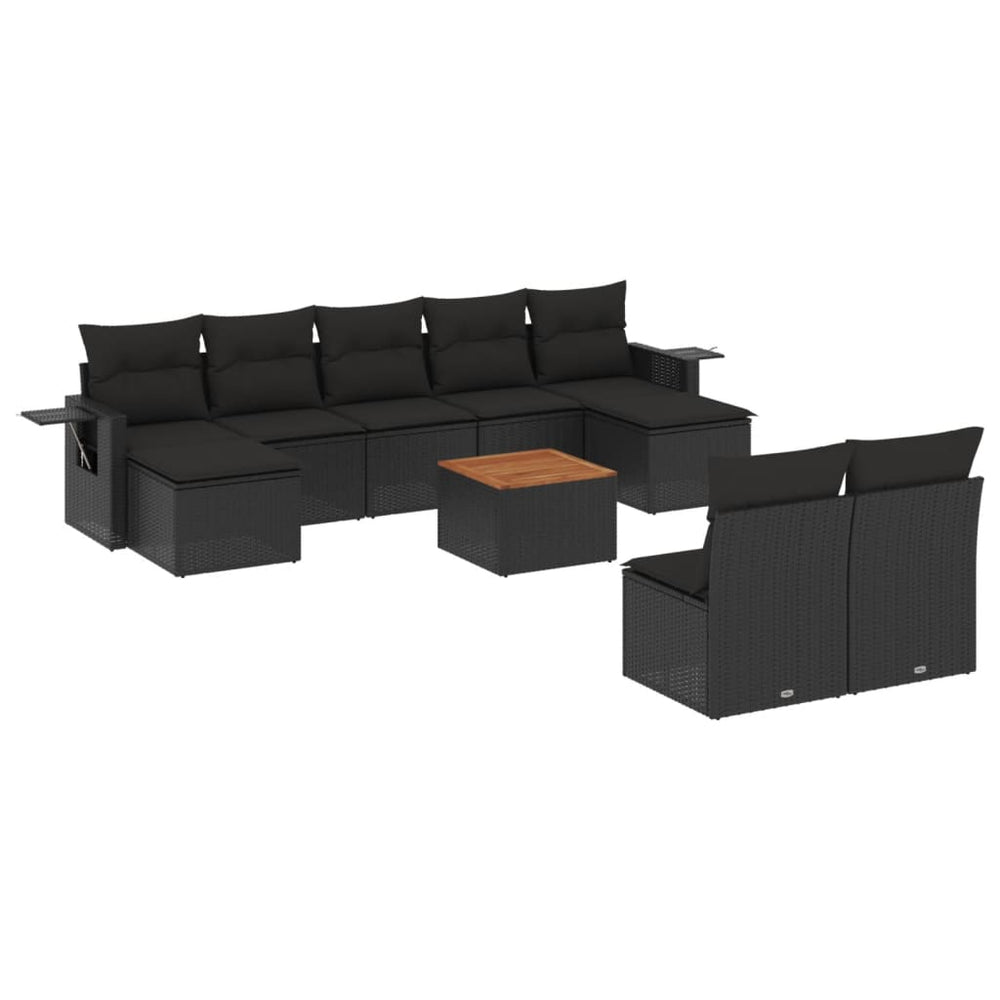 Set Canapele De Grădină Cu Perne, 10 Piese, , Poliratan