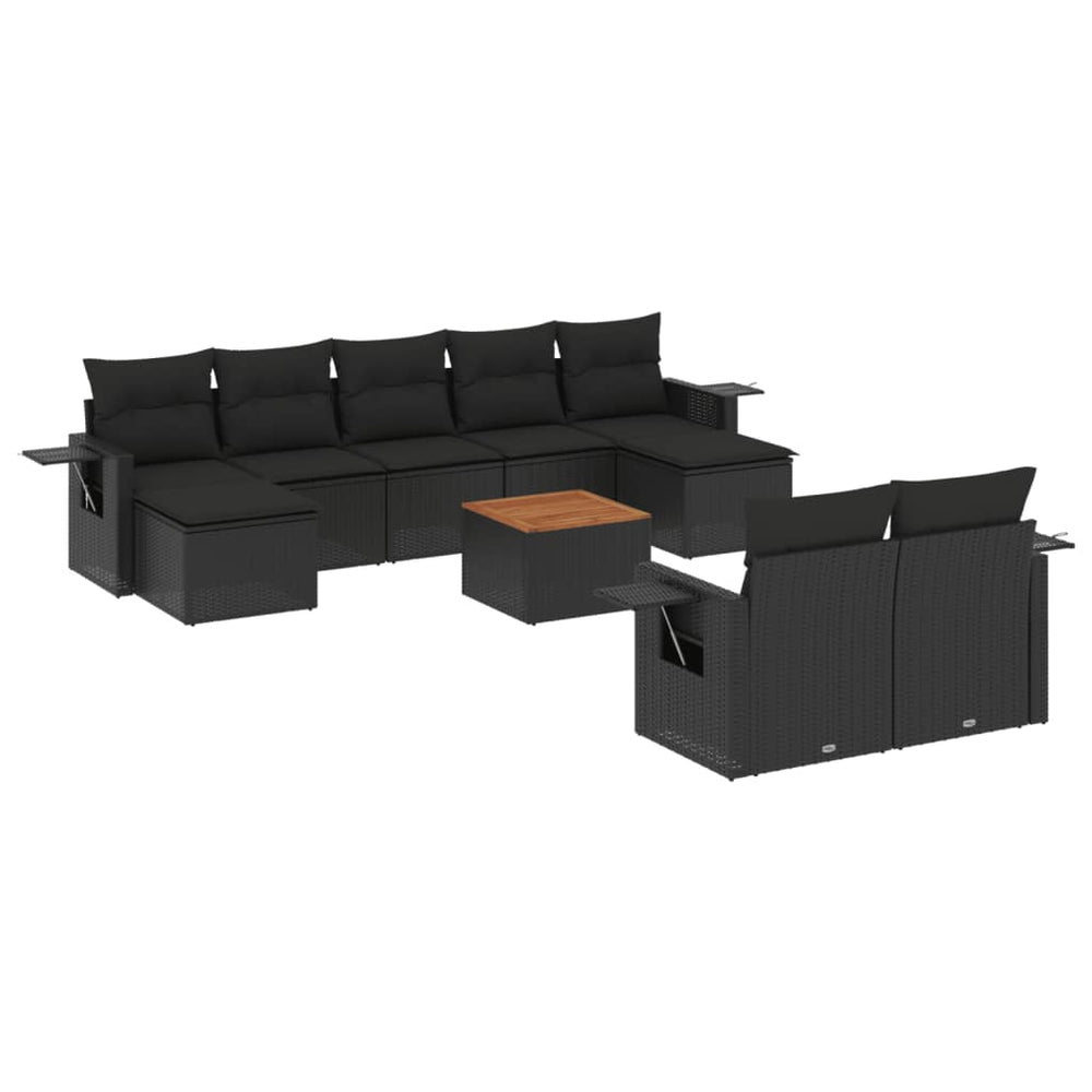 Set Canapele De Grădină Cu Perne, 10 Piese, , Poliratan