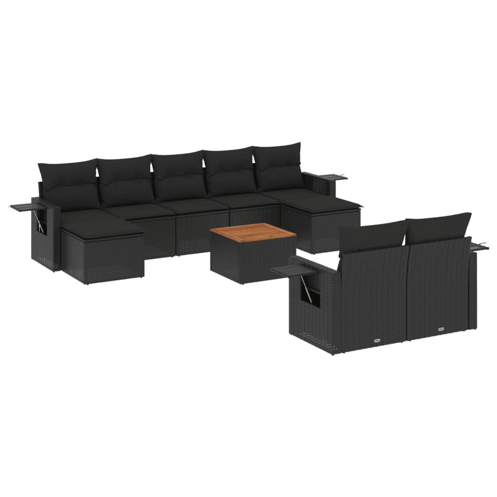 Set Canapele De Grădină Cu Perne, 10 Piese, , Poliratan