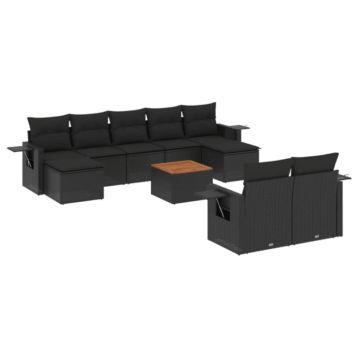 Set Canapele De Grădină Cu Perne, 10 Piese, , Poliratan