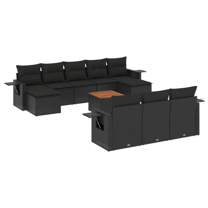 Set Canapele De Grădină Cu Perne, 11 Piese, , Poliratan