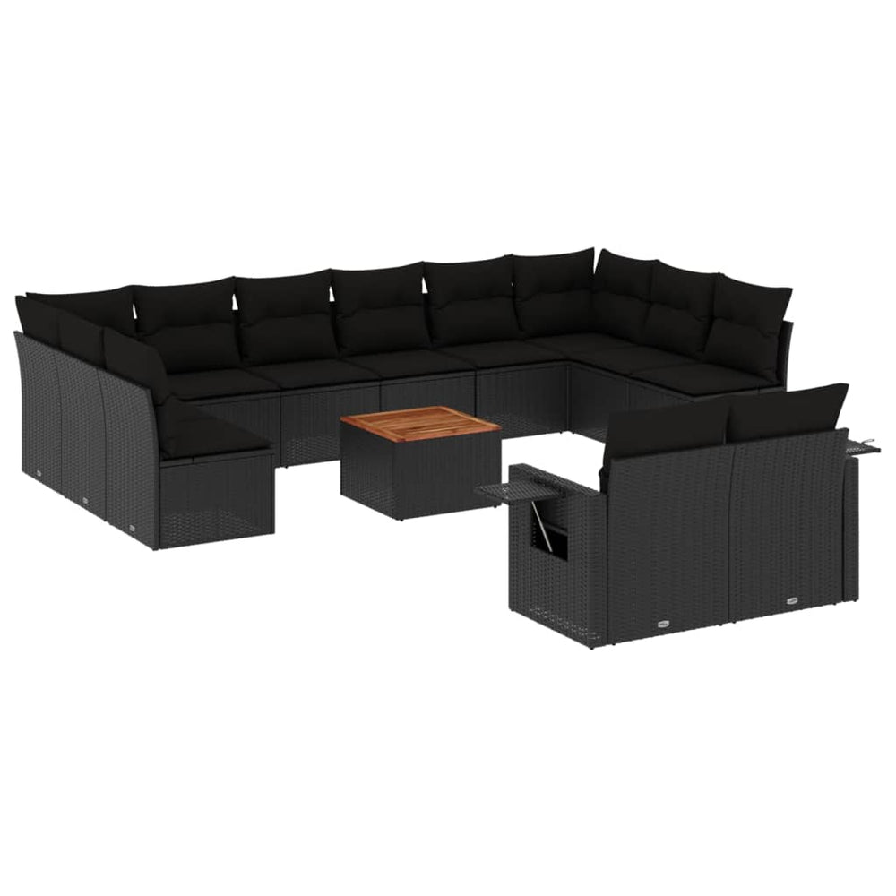 Set Mobilier De Grădină Cu Perne, 13 Piese, , Poliratan