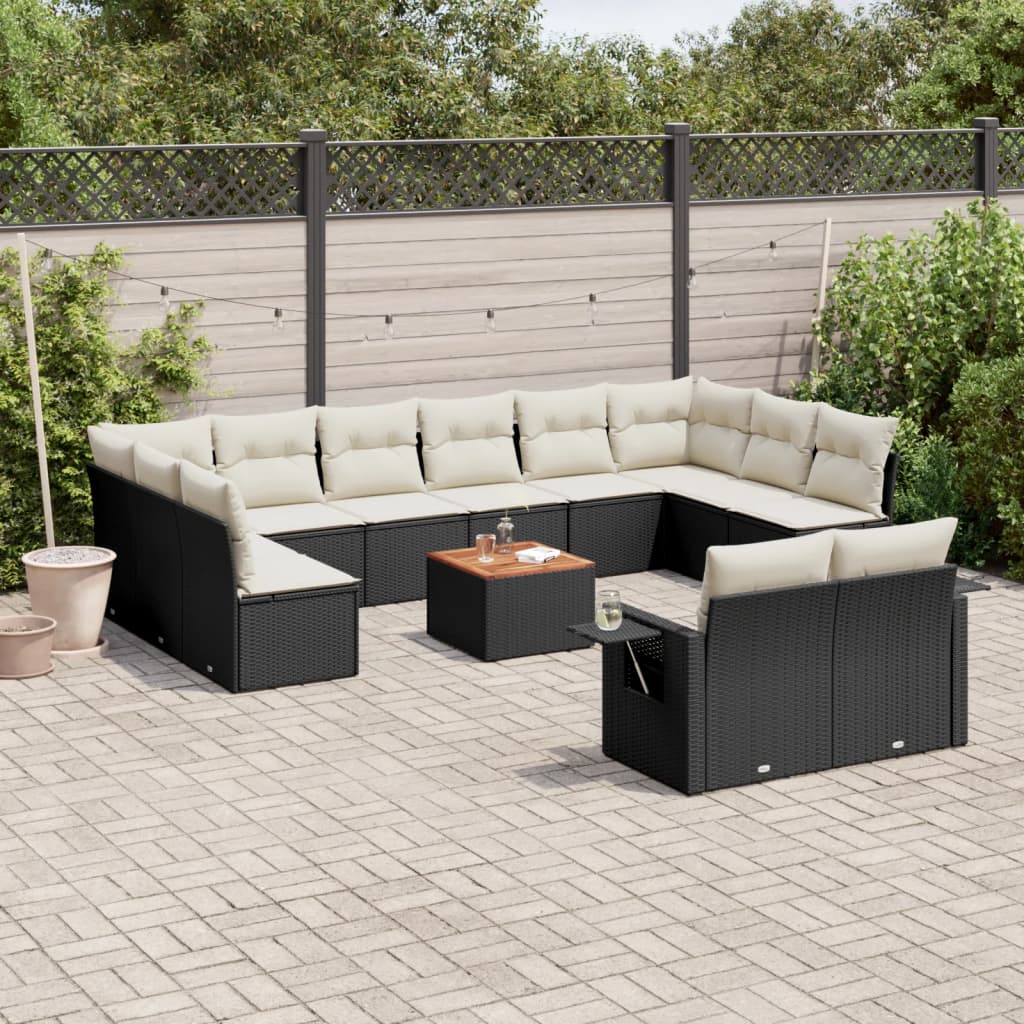 Set Mobilier De Grădină Cu Perne, 13 Piese, , Poliratan