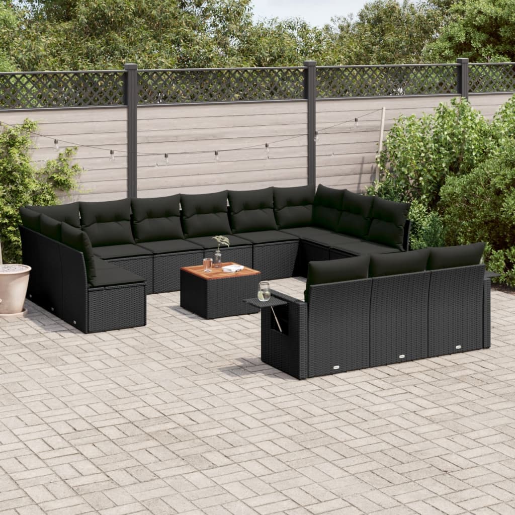Set Mobilier De Grădină Cu Perne, 14 Piese, , Poliratan