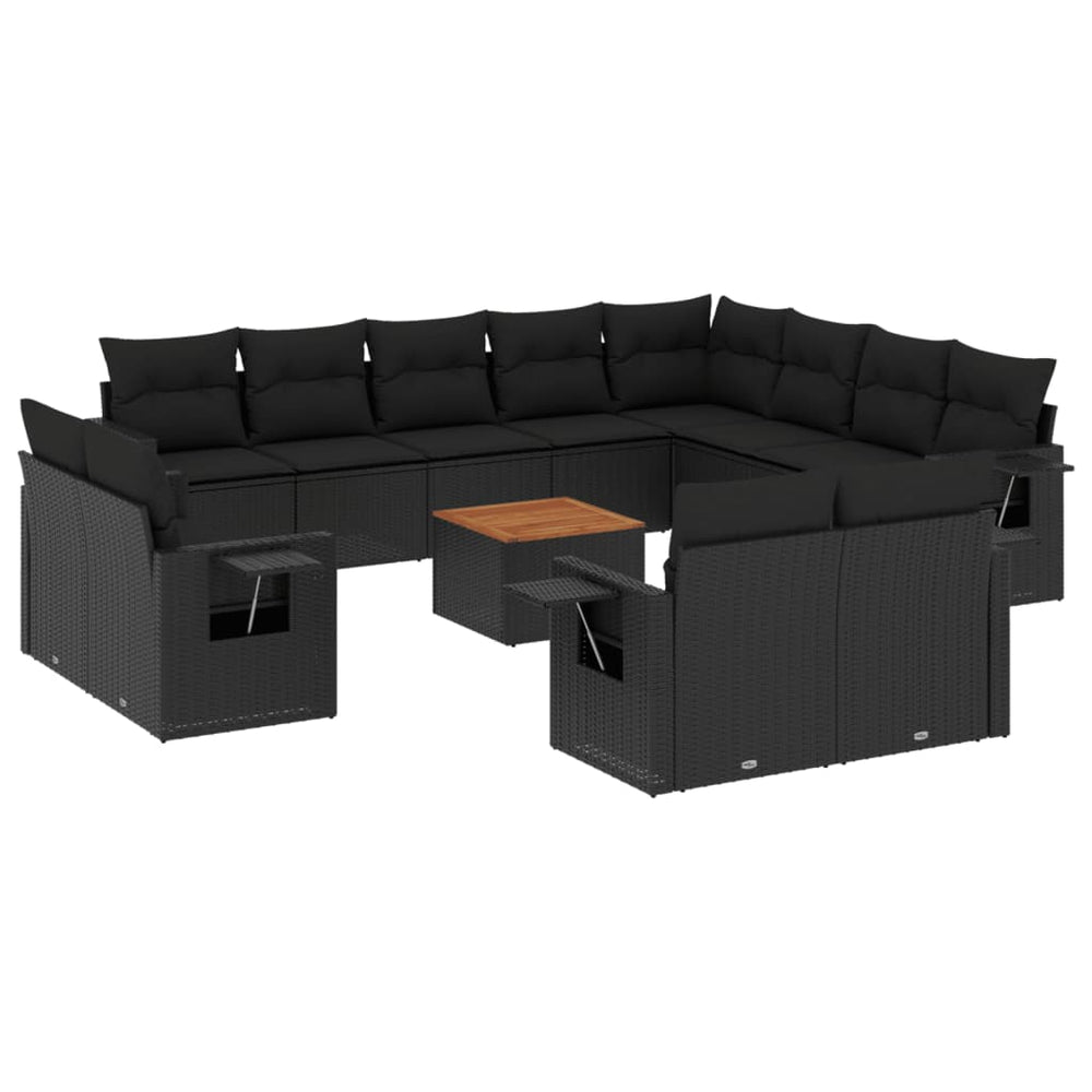 Set Mobilier De Grădină Cu Perne, 13 Piese, , Poliratan