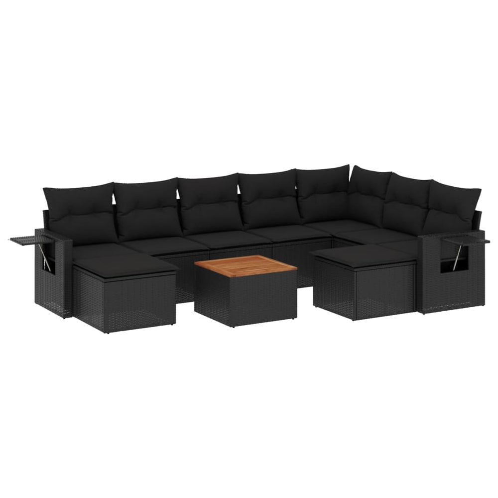 Set Canapele De Grădină Cu Perne, 10 Piese, , Poliratan