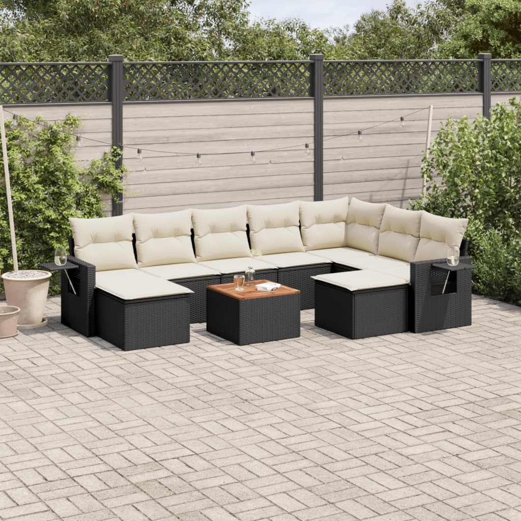 Set Canapele De Grădină Cu Perne, 10 Piese, , Poliratan
