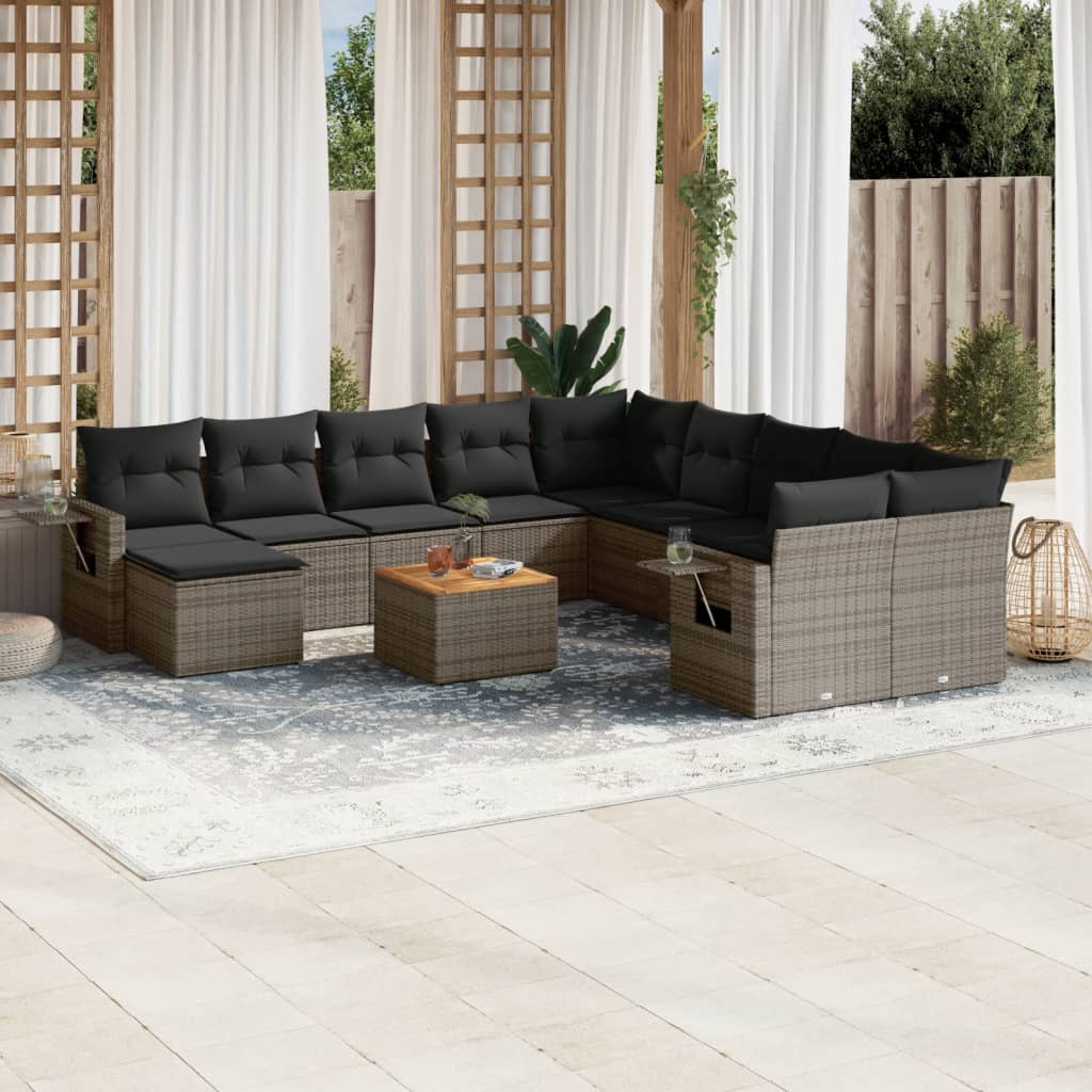 Set Canapele De Grădină, 12 Piese, Cu Perne, , Poliratan