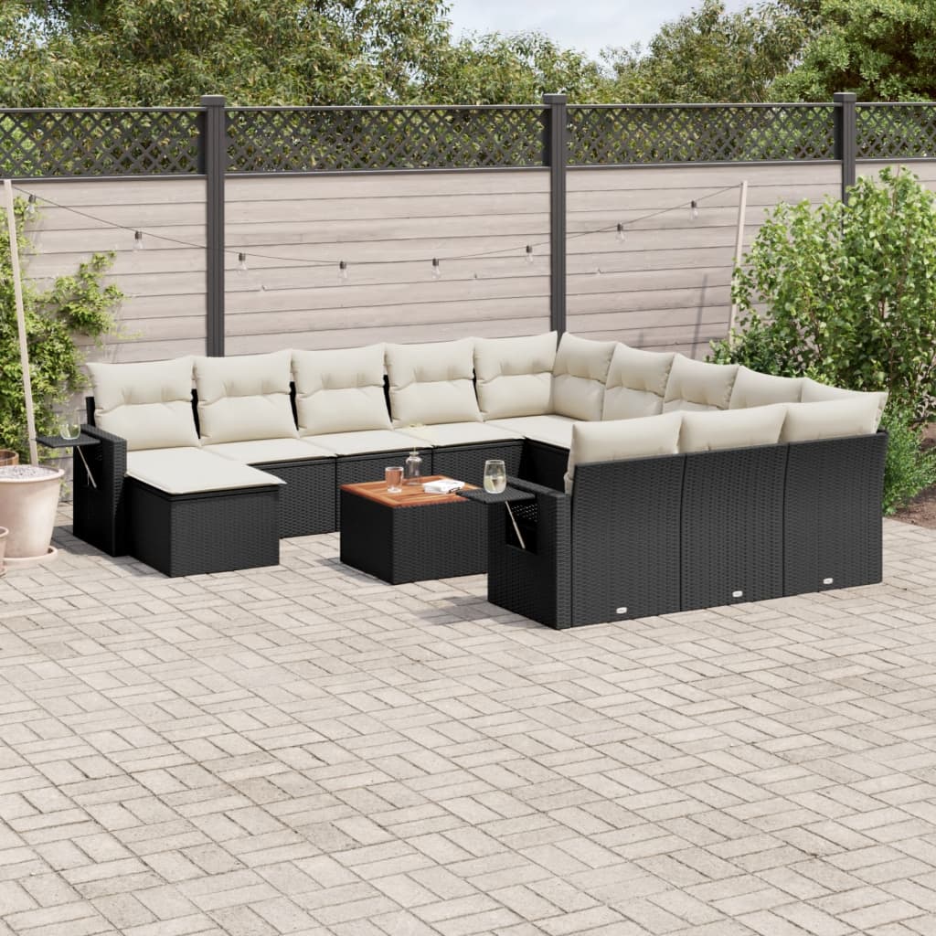 Set Mobilier De Grădină Cu Perne, 13 Piese, , Poliratan