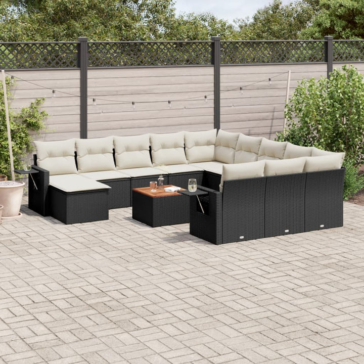 Set Mobilier De Grădină Cu Perne, 13 Piese, , Poliratan