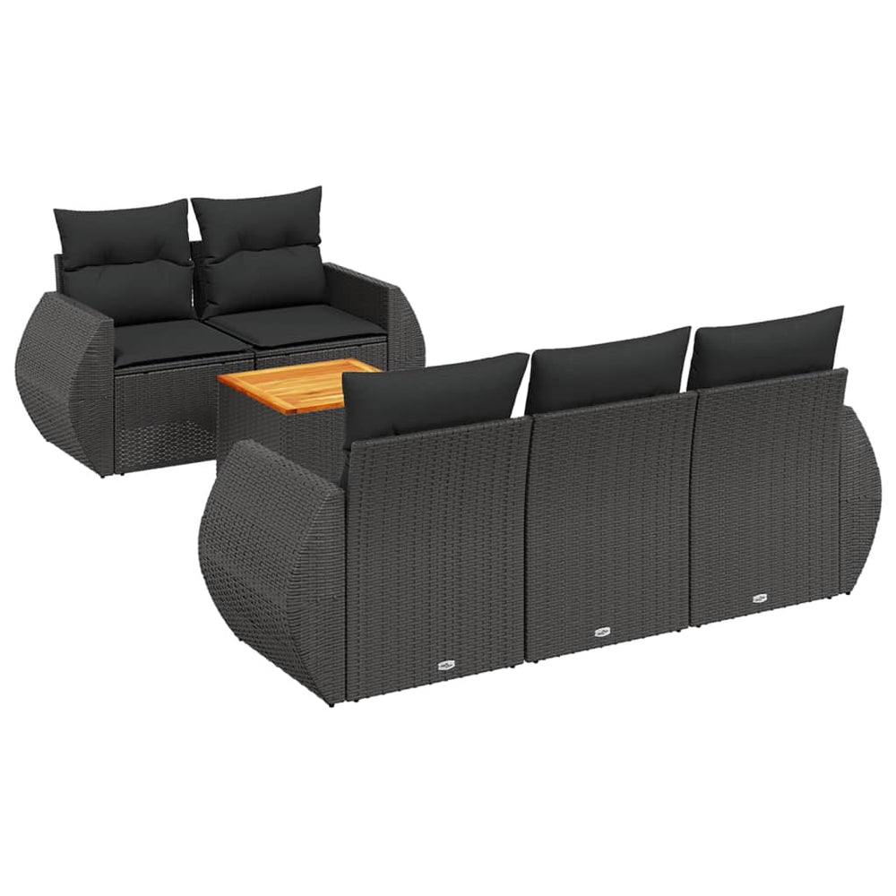 Set Mobilier De Grădină Cu Perne, 6 Piese, , Poliratan