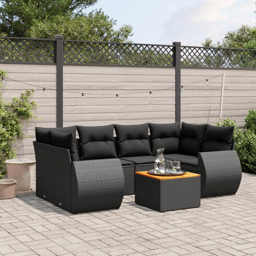 Set Canapele De Grădină Cu Perne, 7 Piese, , Poliratan