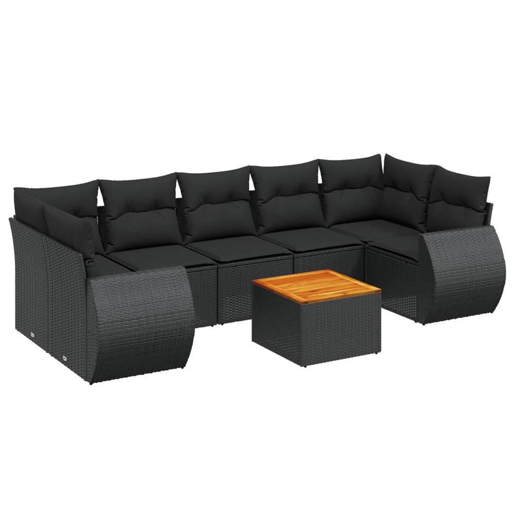Set Mobilier De Grădină Cu Perne, 8 Piese, , Poliratan